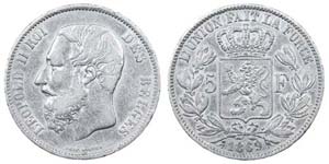 Belgium - 5 Francs 1869                      ... 