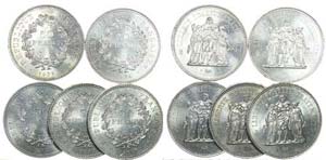 France - 5 coins 50 Francs 1974-1979         ... 
