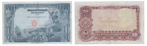 Paper Money - Portugal 50.000 Réis ch. 3 ... 