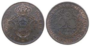 Azores - D. Maria II - 20 Réis 1843  AE. 20 ... 
