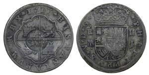 Azores - D.Luís I - 2 Reales 1717, with ... 