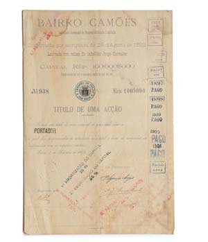 Share - Bairro Camões - 100$000 1892  ... 