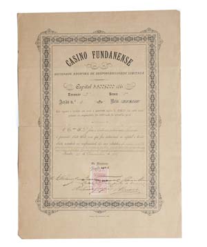 Share - Casino Fundanense - 25$000 1897  ... 