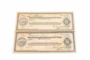 Cheque - New York 2 expl. 100 Dollars 19( )  ... 