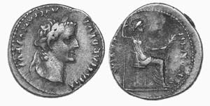 Roman Empire - Tiberius - Denarius nd        ... 