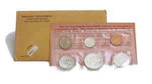 U.S.A. - 5 coins Dime, 1, 5 Cents, 1/4, 1 ... 