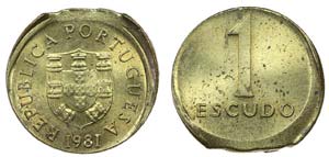 Portugal - Republic - 1$00 1981, Curiosity   ... 