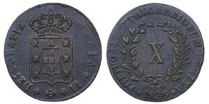 Portugal - D. Maria II - X Réis 1836        ... 