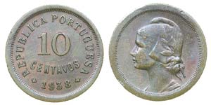 Portugal - Republic - 10 Centavos 1938       ... 