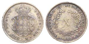 Portugal - D. Luís I - X Réis 1870, SCARCE ... 