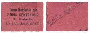 Cédula - Loulé 2 Centavos 1921             ... 