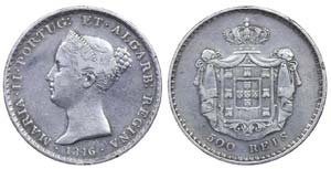 Portugal - D. Maria II - 500 Réis 1846      ... 