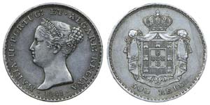 Portugal - D. Maria II - 500 Réis 1841      ... 