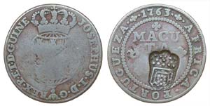 Angola - D. Maria II - 1/2 Macuta 1763, D.J ... 