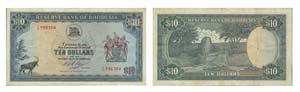 Paper Money - Rhodesia 10 Dollars 1970       ... 