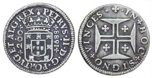 Portugal - D. Pedro II - 12 Vinténs 1688    ... 