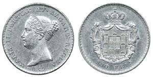 Portugal - D. Maria II - 500 Réis 1849      ... 