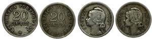 Angola - 2 coins 20 Centavos 1921, 1922      ... 