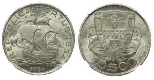 Portugal - Republic - 10$00 1934             ... 
