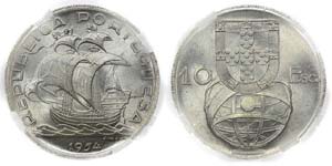 Portugal - Republic - 10$00 1954             ... 