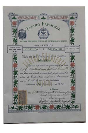 Share - Teatro Favaiense - 5$00 1919         ... 