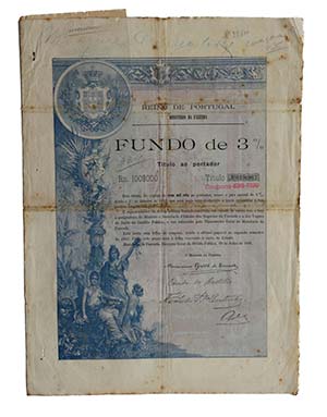 Share - Reino de Portugal - 100$000 1891     ... 