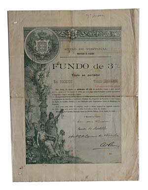 Share - Reino de Portugal - 500$000 1892     ... 