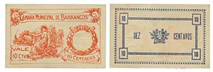 Cédula - Barrancos 10 Centavos 1921         ... 