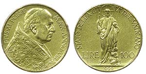Vatican City - 100 Lire 1929 VIII            ... 