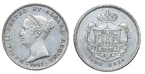 Portugal - D. Maria II - 500 Réis 1847      ... 