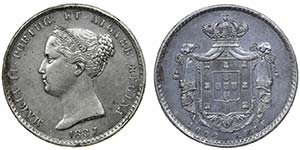 Portugal - D. Maria II - 1000 Réis 1837     ... 