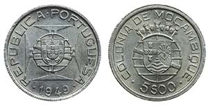 Mozambique - 5$00 1949                       ... 