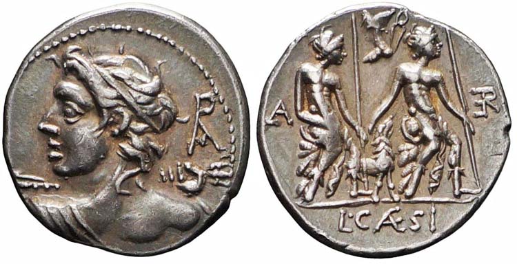Roma, L. Caesius, Denario, 112-111 ... 