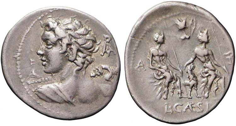 Roma, L. Caesius, Denario, 112-111 ... 