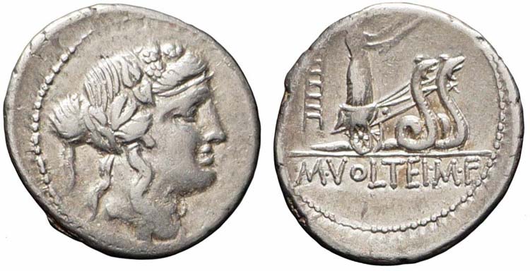 Roma, M. Volteius M.f., Denario, ... 