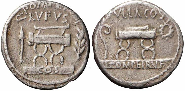 Roma, Q. Pompeius Rufus, Denario, ... 