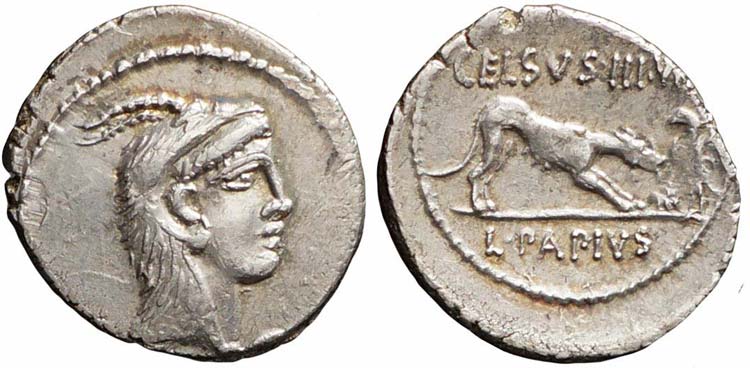 Roma, L. Papius Celsus, Denario, ... 
