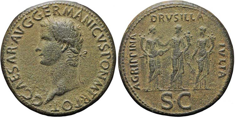 Roma, Caligola, Sesterzio, 37-38, ... 