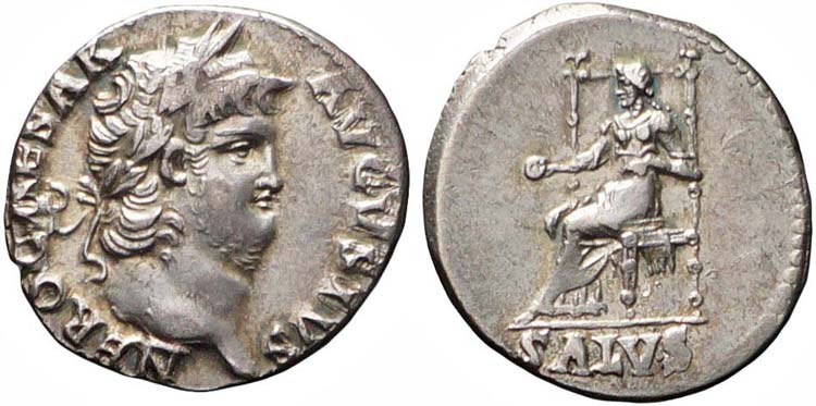 Roma, Nerone, Denario, 65-66, Ag ... 