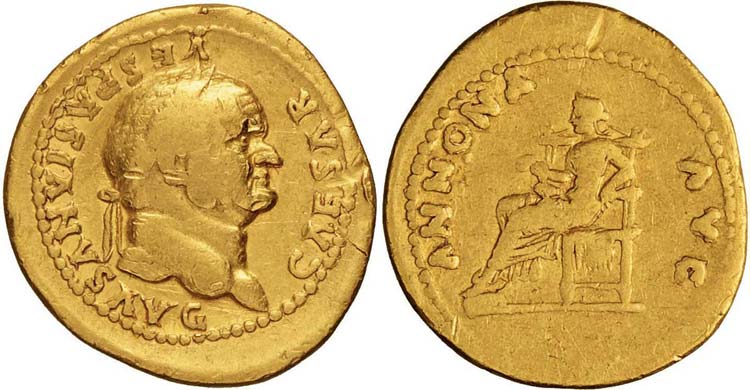 Roma, Vespasiano, Aureo, 77-78, Au ... 