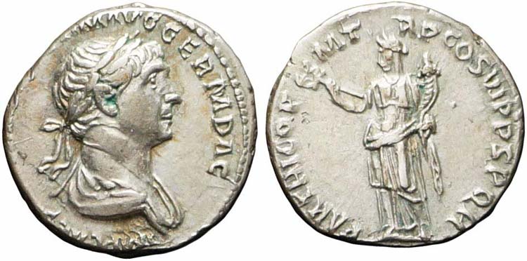 Roma, Traiano, Denario, 112-117, ... 