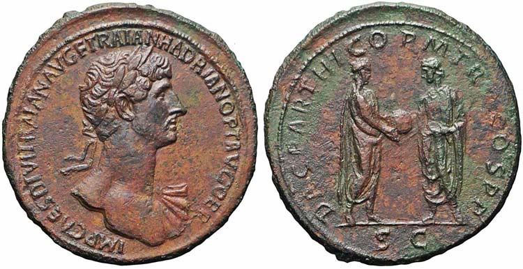 Roma, Adriano, Sesterzio, 117, AE ... 