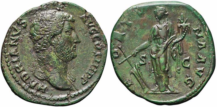 Roma, Adriano, Asse, 117-138, AE ... 