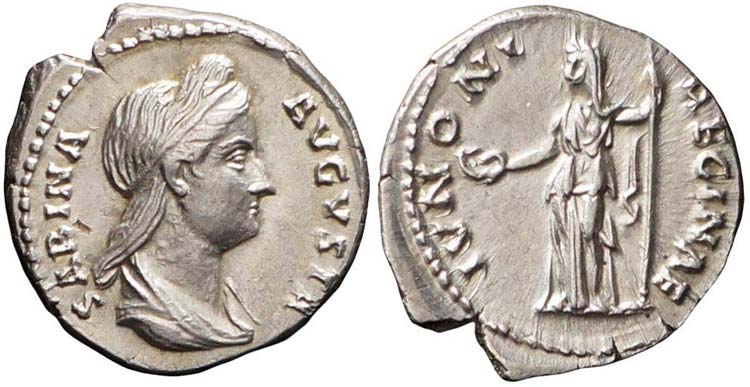 Roma, Sabina, Denario, 128-137, Ag ... 