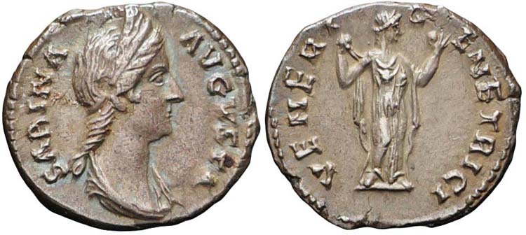 Roma, Sabina, Denario, 117-138, Ag ... 