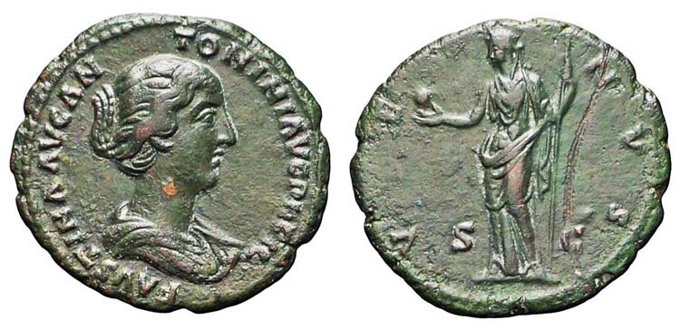 Roma, Faustina II, Asse, 152-153, ... 