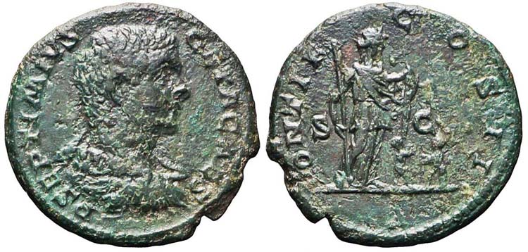 Roma, Geta, Asse, 209, AE (9,31g x ... 
