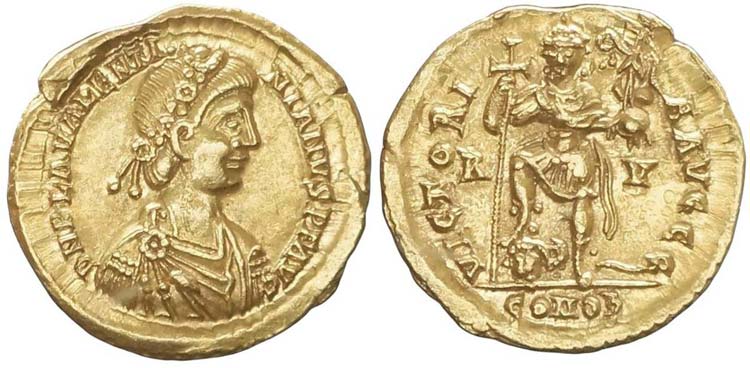 Ravenna, Valentiniano III, Solido, ... 