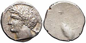 Populonia, 10 Assi, 300-250 a.C., Ag (4.30g ... 