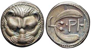 Bruttium, Rhegion, Litra, 415-387 a.C., Ag ... 